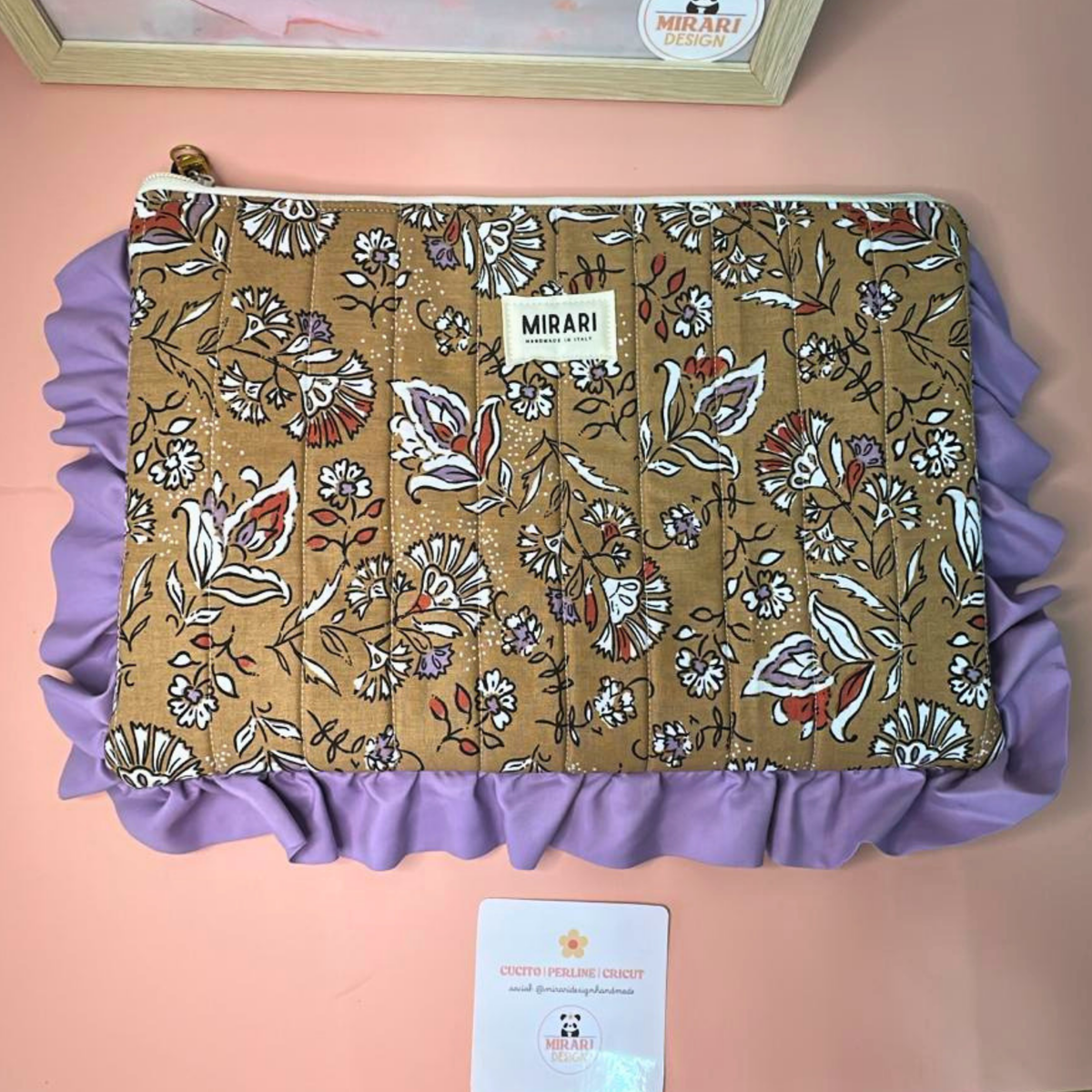 Custodia per Laptop / Tablet Con volant - Giardino Indiano, Lilla