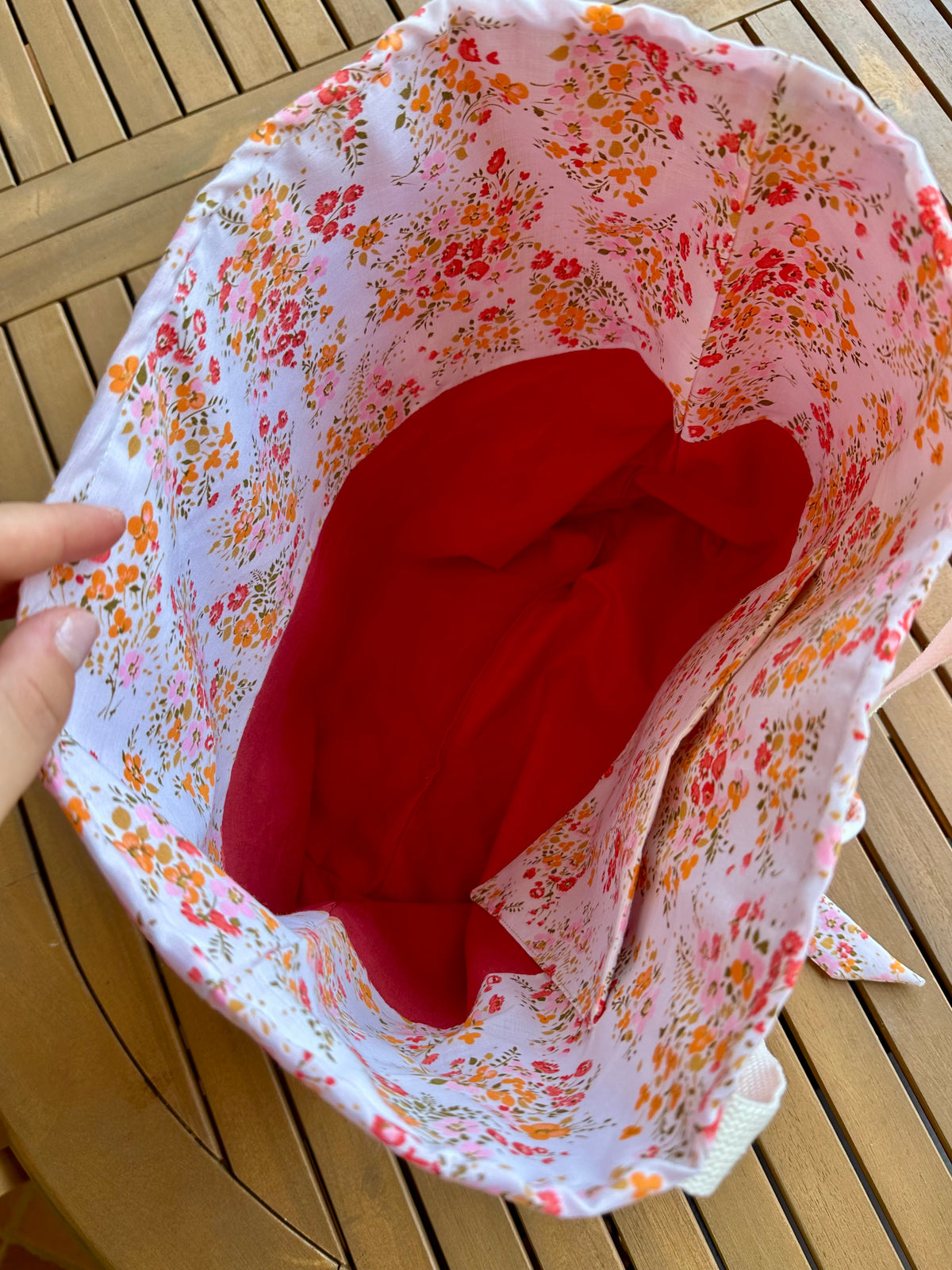 Tote bag "Afrodite" - Velluto a coste Fragola