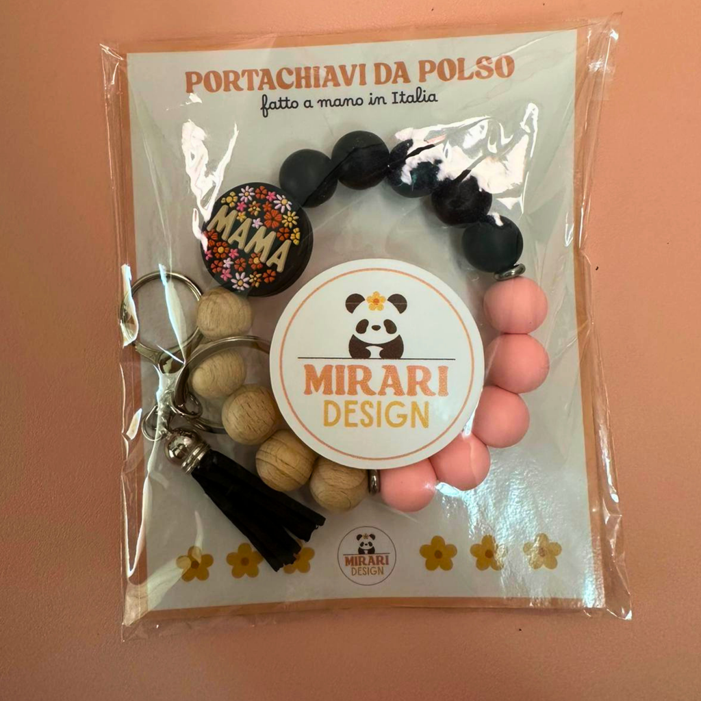 Portachiavi da polso con perline in silicone - MAMA