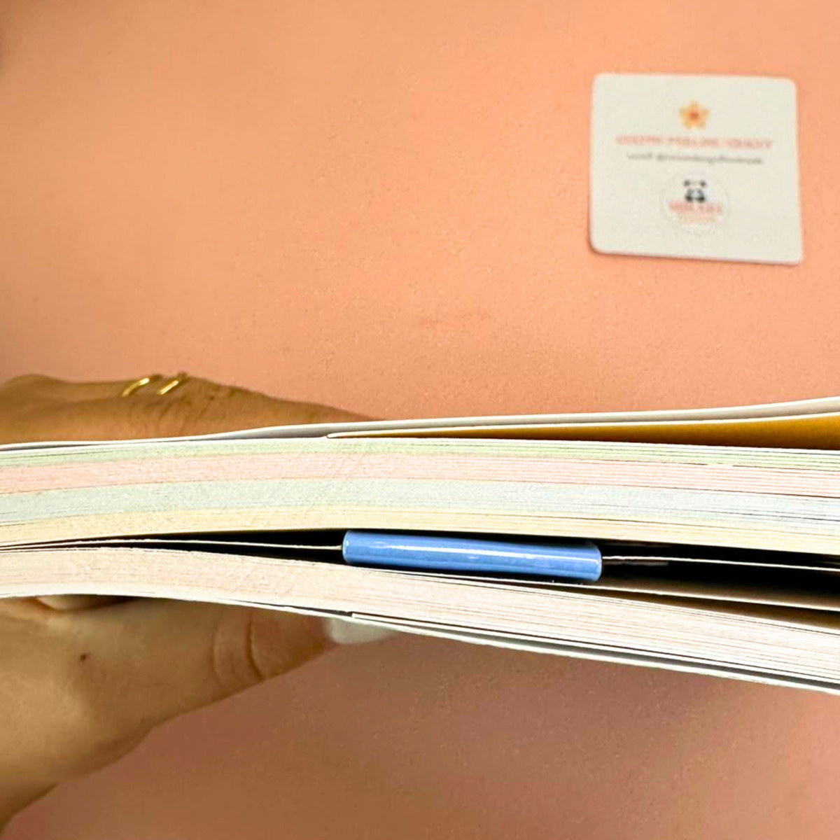 Segnalibro magnetico Dolcissime Letture - Cioccolato con righe blu