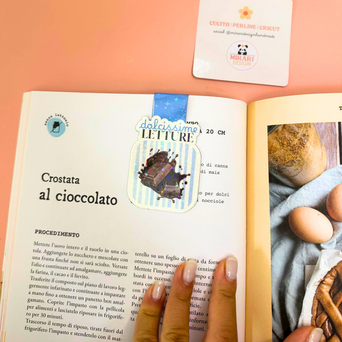 Segnalibro magnetico Dolcissime Letture - Cioccolato con righe blu