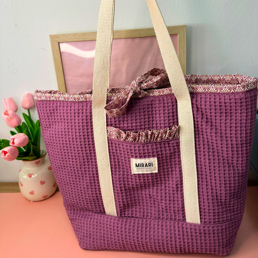 Tote bag "Afrodite" - Waffle Malva
