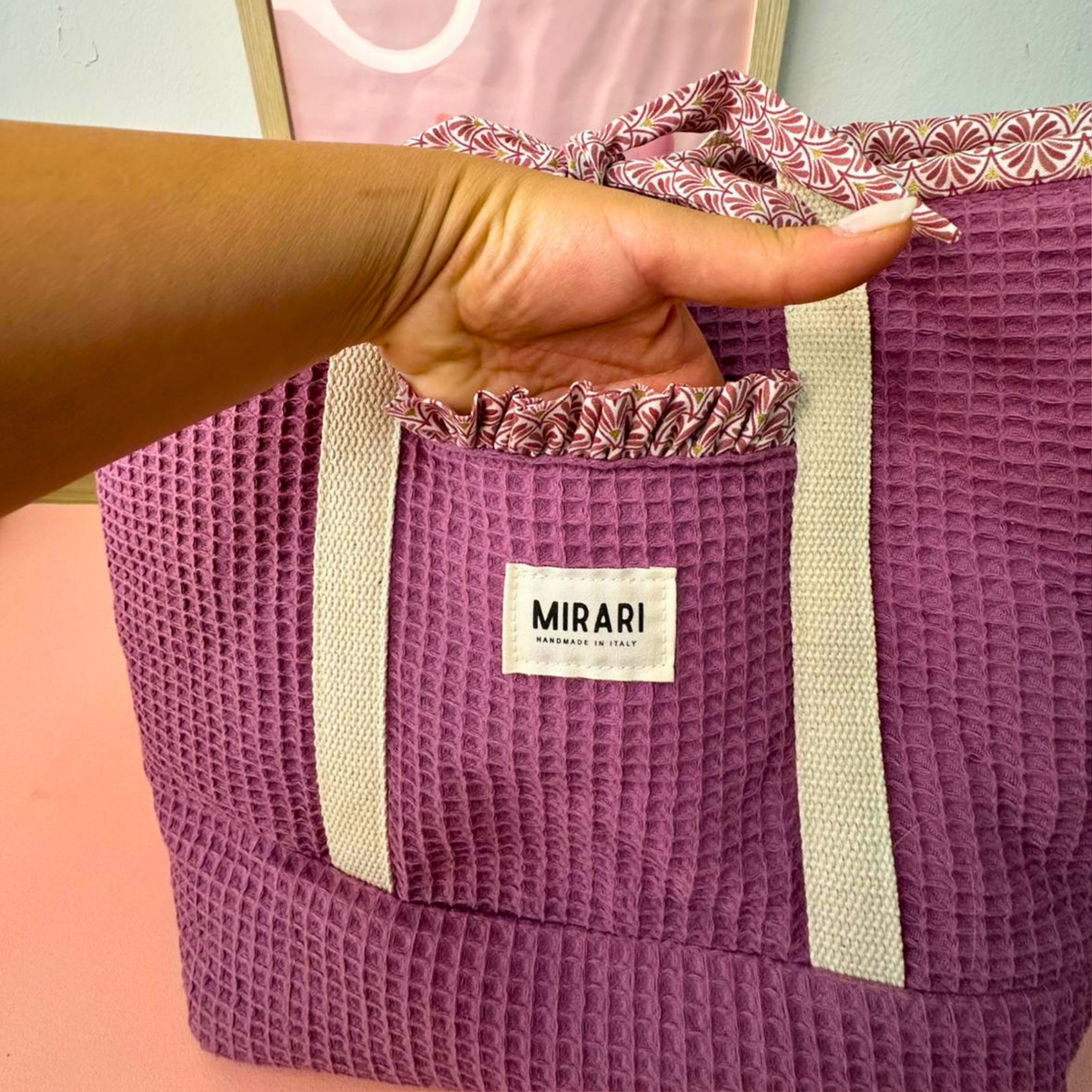 Tote bag "Afrodite" - Waffle Malva
