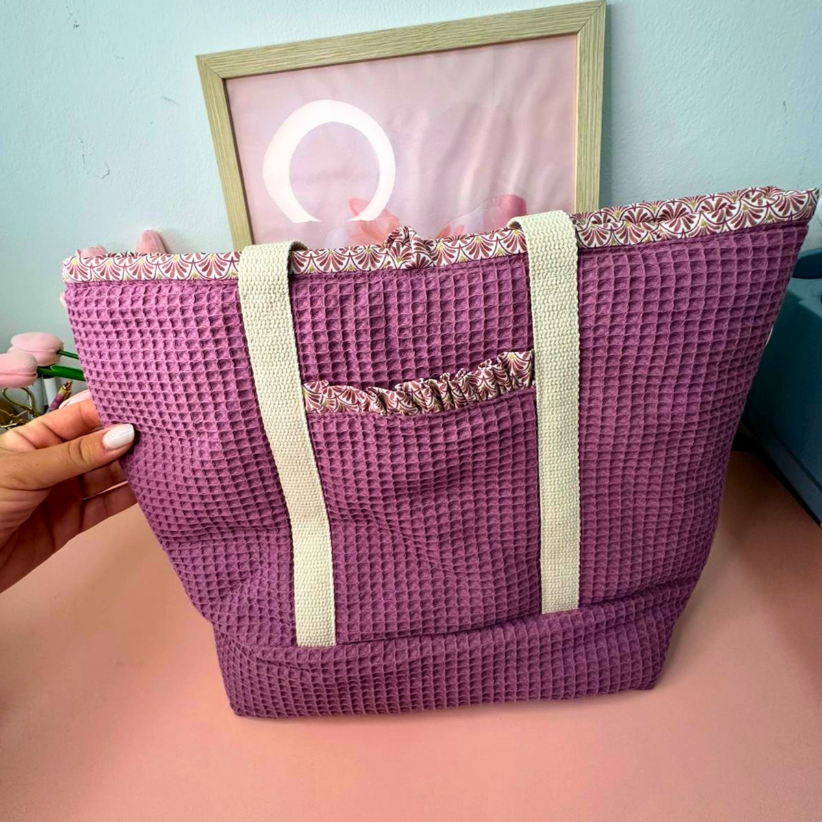 Tote bag "Afrodite" - Waffle Malva