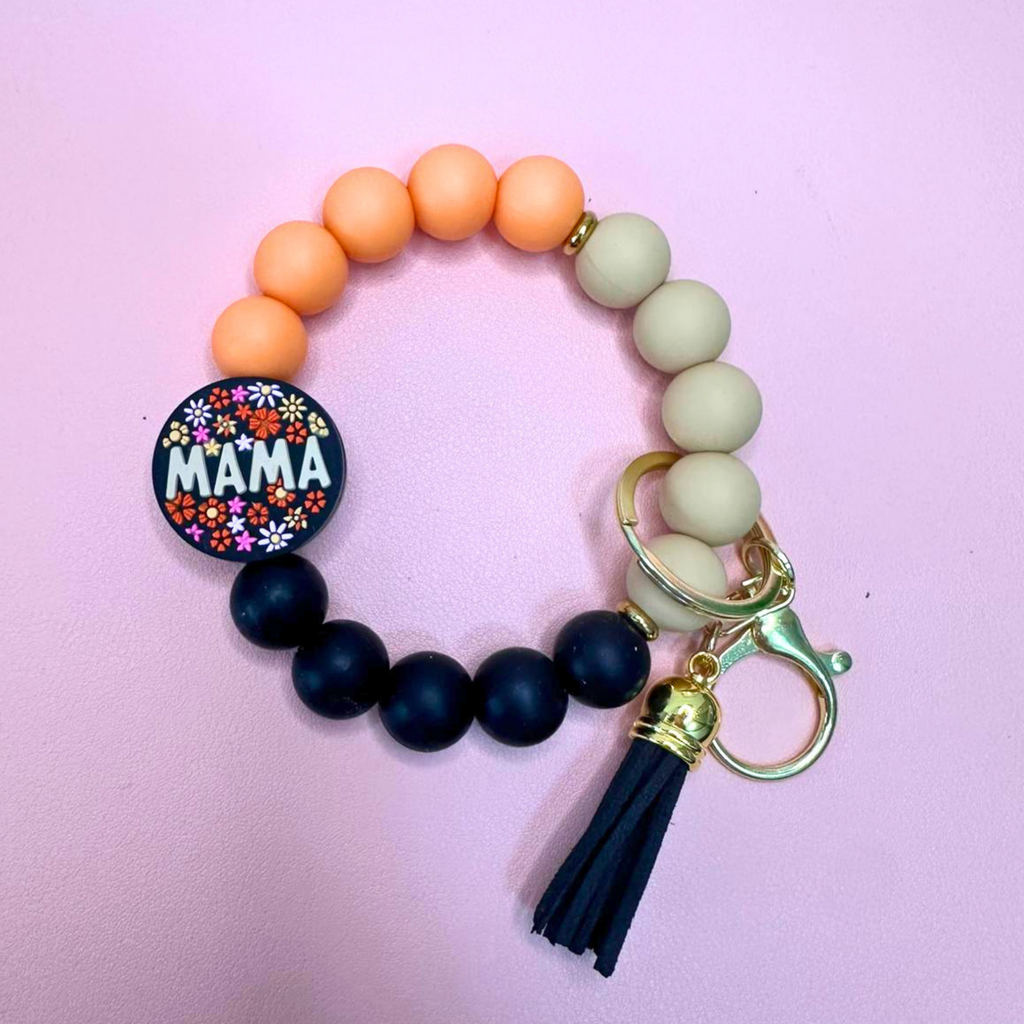 Portachiavi da polso con perline in silicone - MAMA