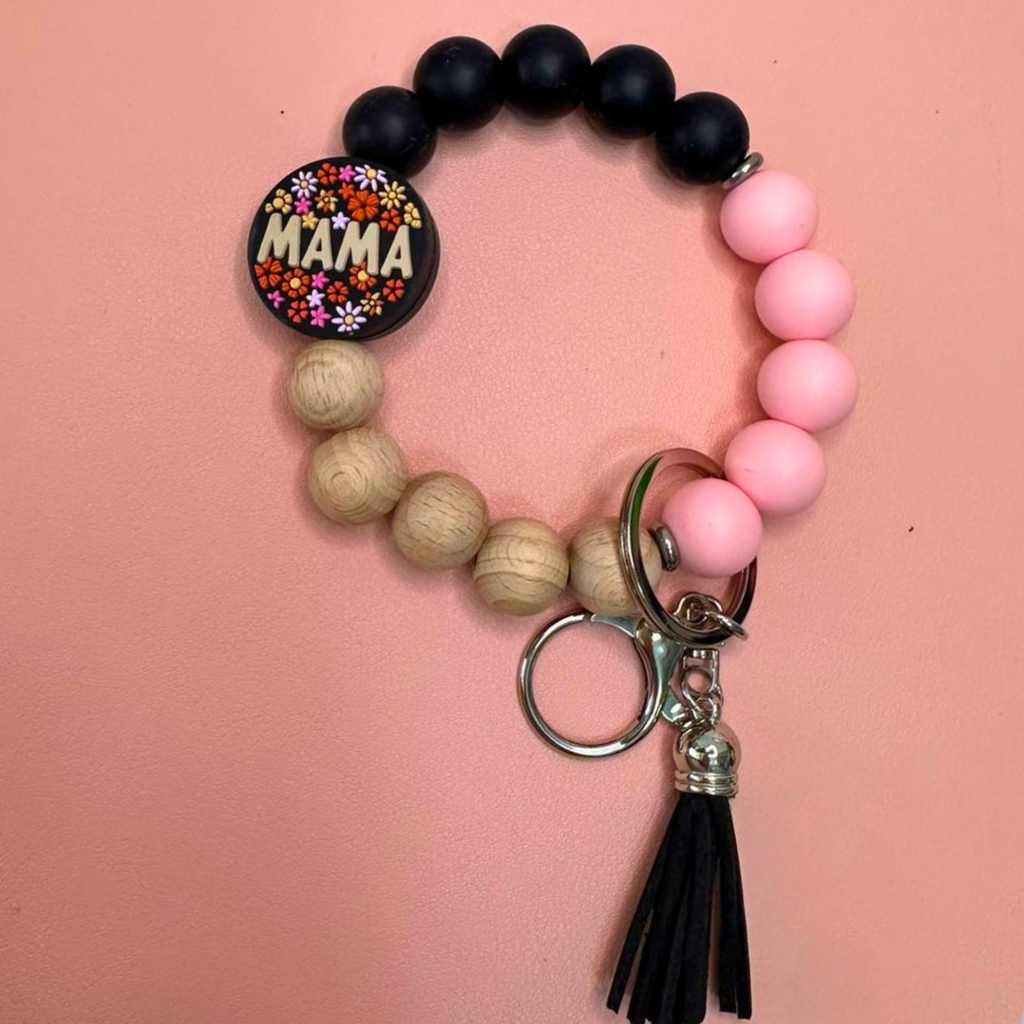 Portachiavi da polso con perline in silicone - MAMA