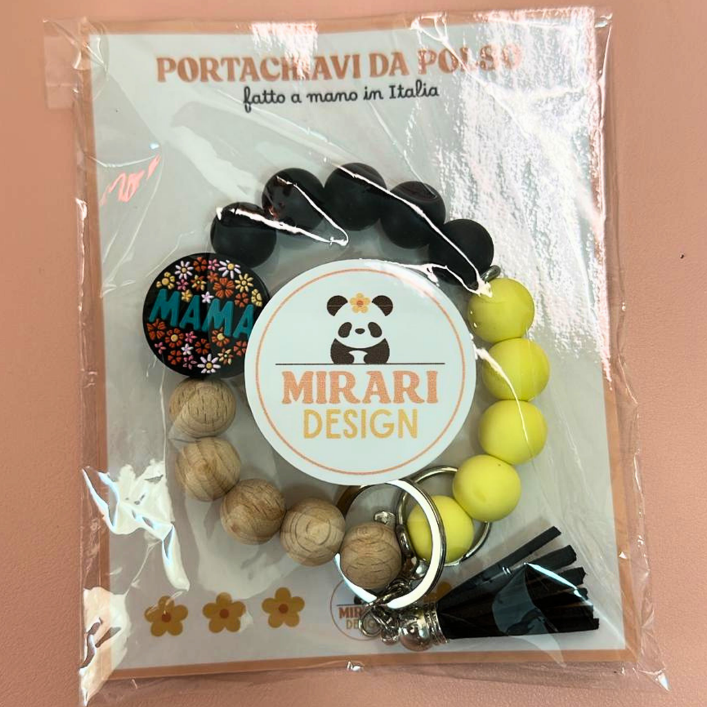 Portachiavi da polso con perline in silicone - MAMA