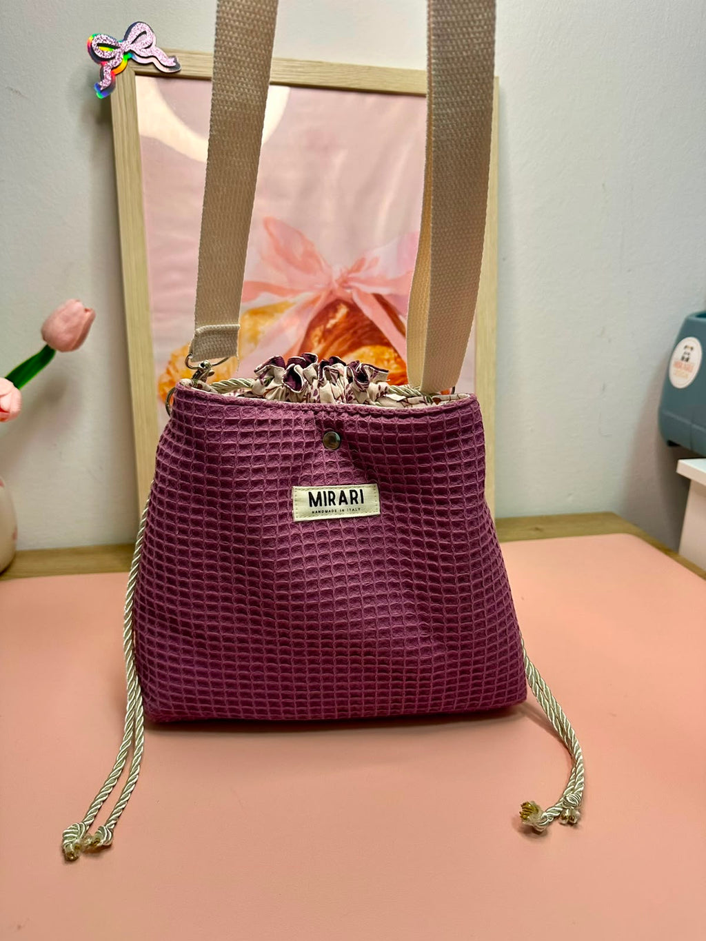 Borsa "Artemide" - Waffle Malva