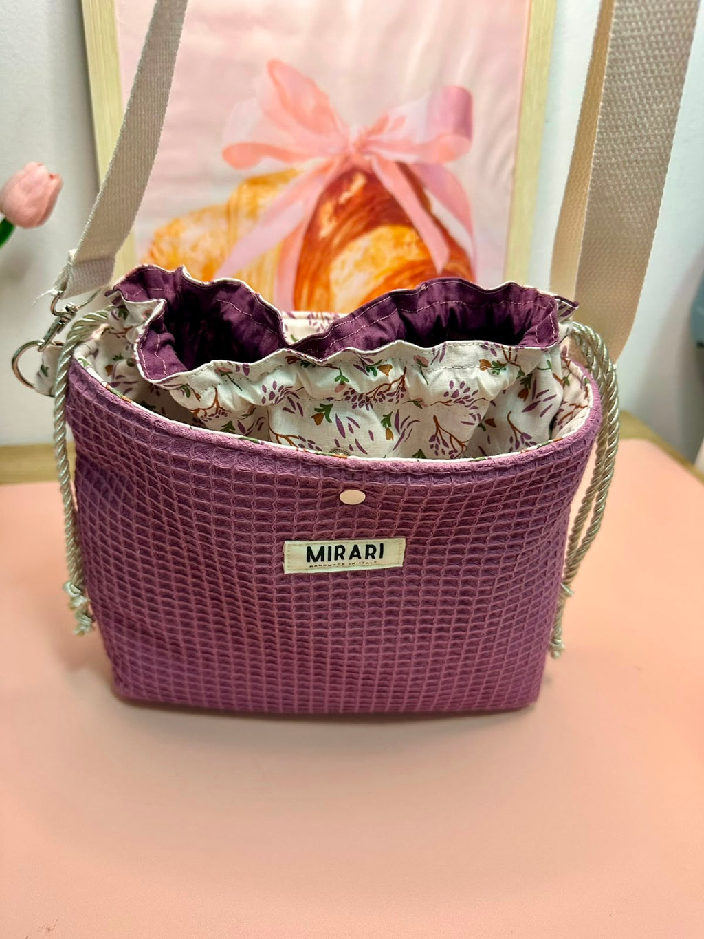 Borsa "Artemide" - Waffle Malva