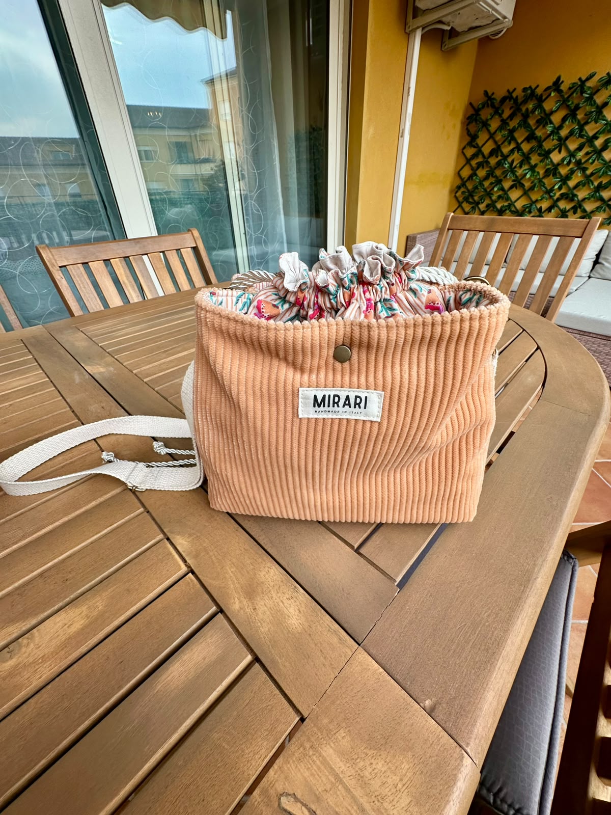 Borsa "Artemide" - Velluto a coste Caramello