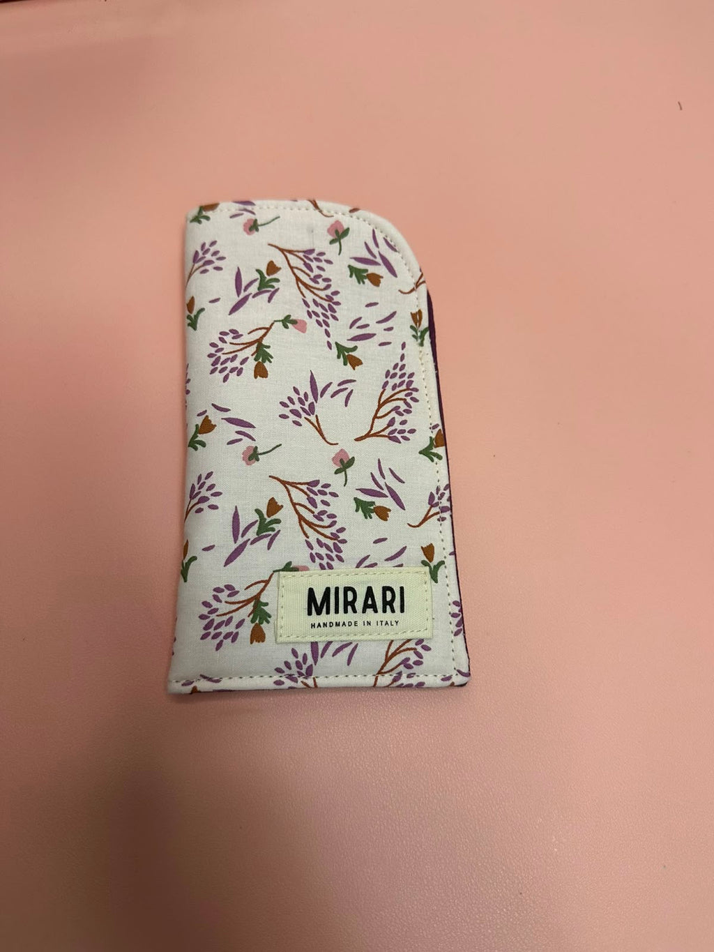 Custodia occhiali - Fiori rosa, Melanzana - PRONTA CONSEGNA