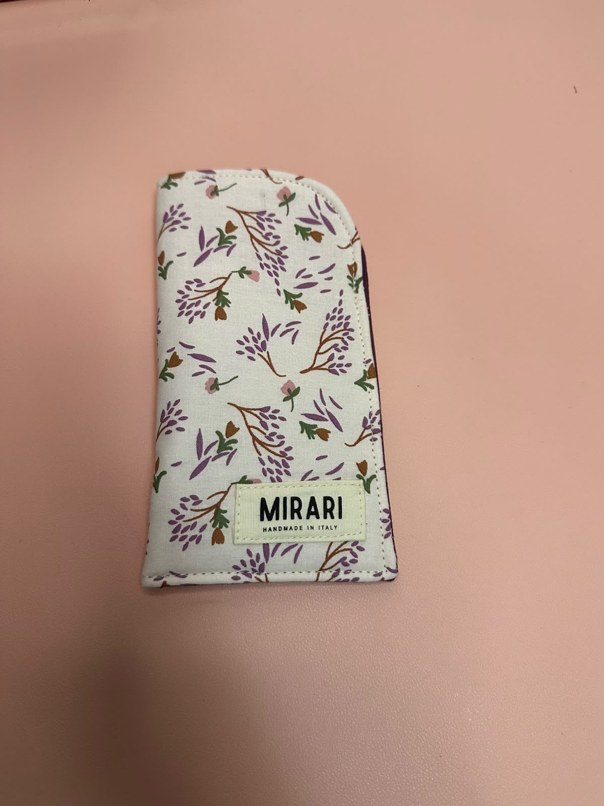 Custodia occhiali - Fiori rosa, Melanzana - PRONTA CONSEGNA