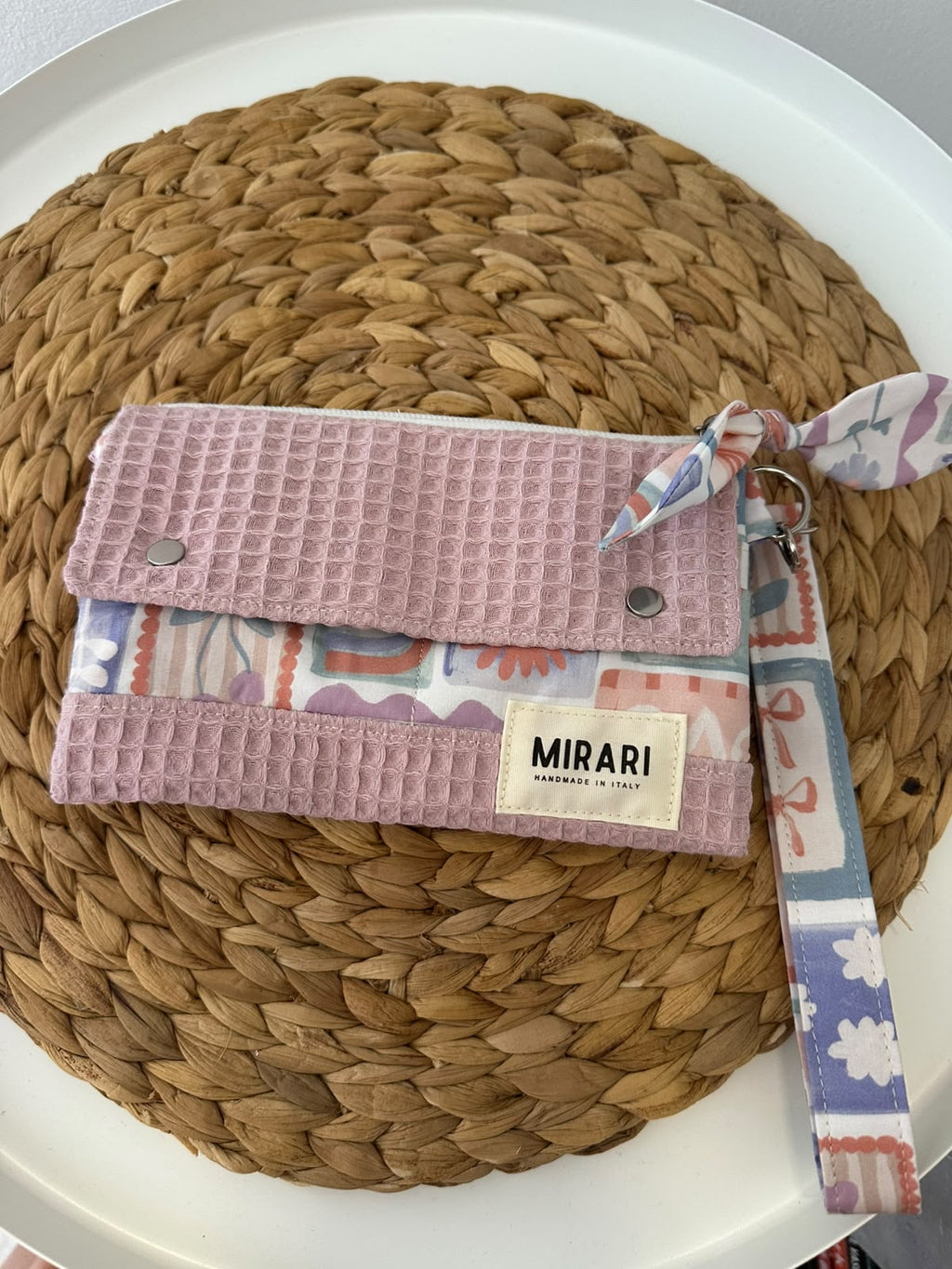 Portafoglio "Atena" - Waffle Rosa antico