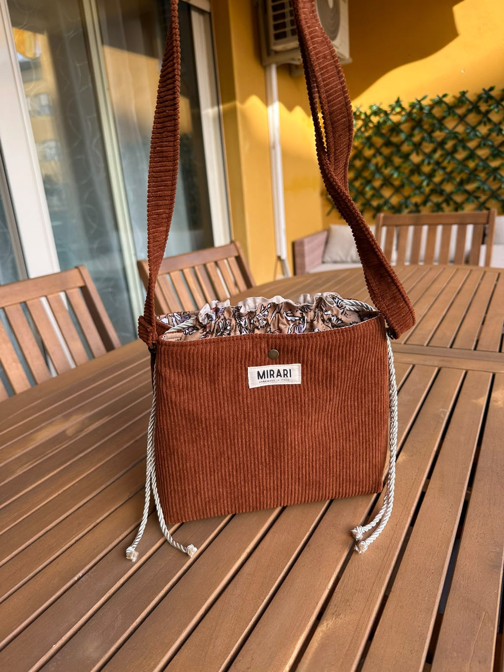 Borsa "Artemide" - Velluto a coste Cioccolato