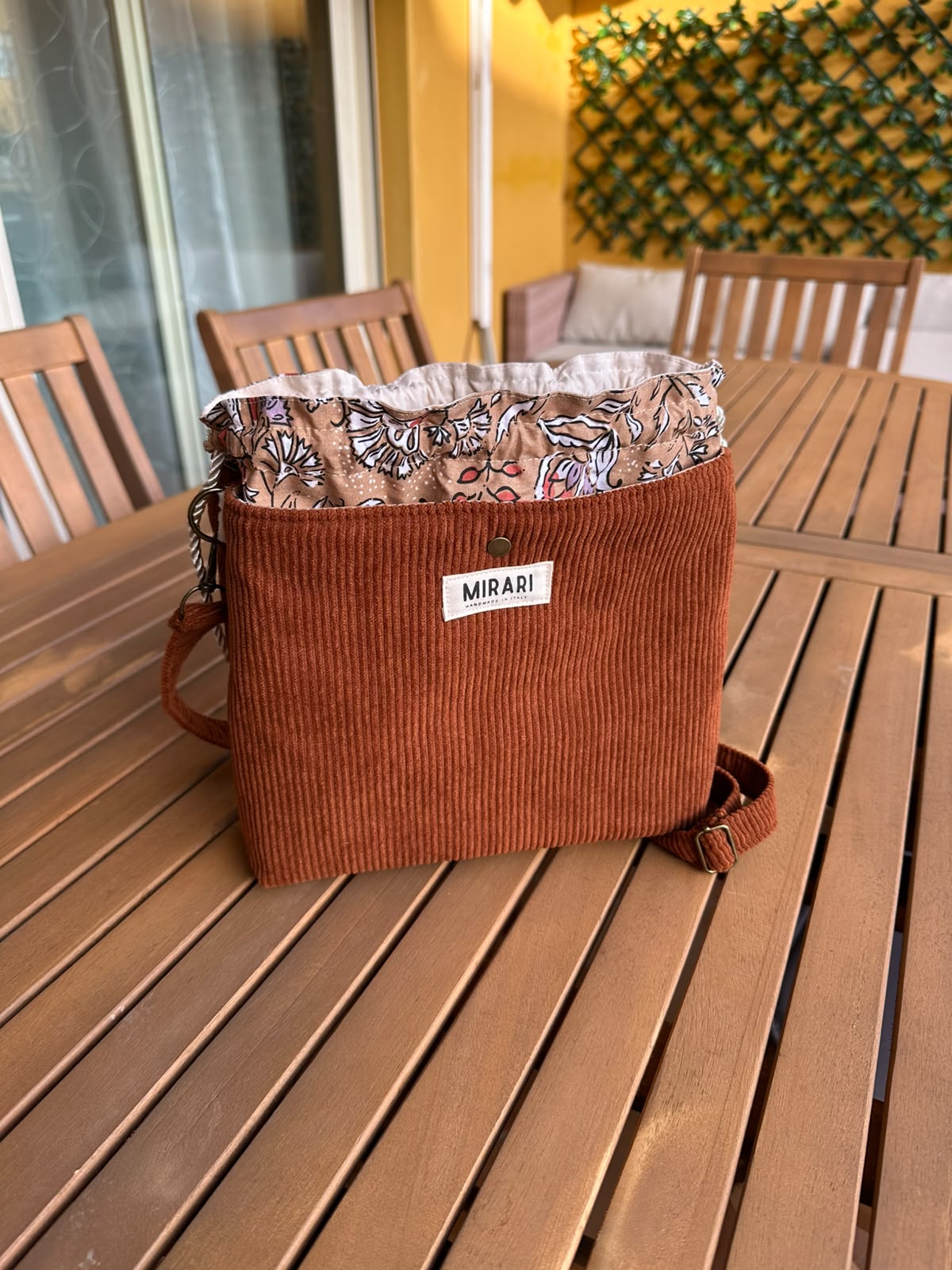 Borsa "Artemide" - Velluto a coste Cioccolato
