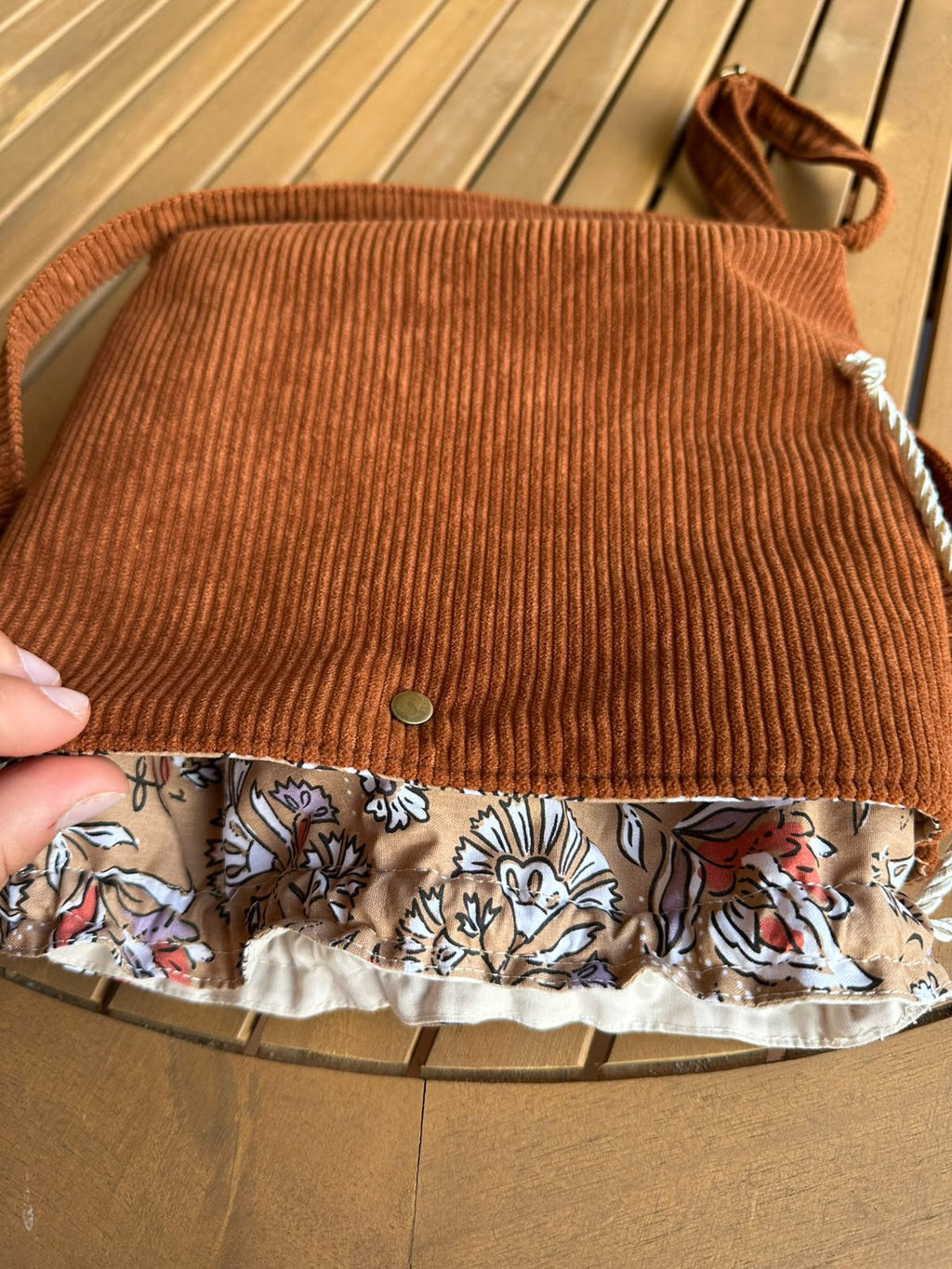 Borsa "Artemide" - Velluto a coste Cioccolato